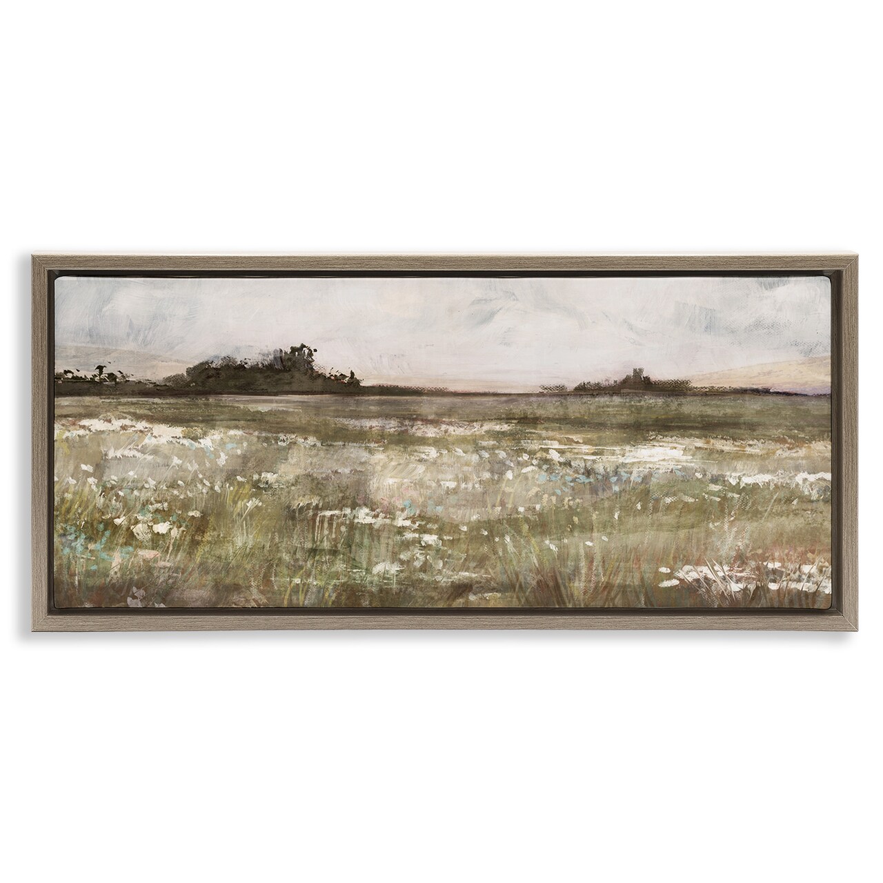 Stupell Industries Rural Country Meadow Framed Floater Canvas Wall Art